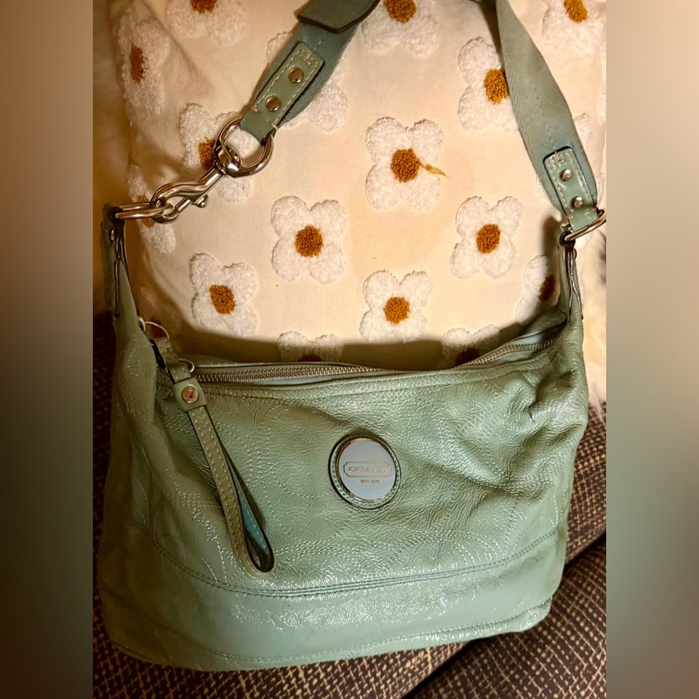 Vintage Coach Mint Green Crossbody Bag